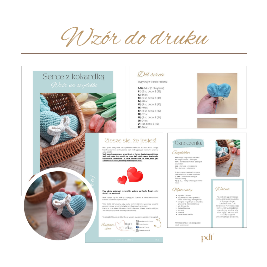 Instrukcja wykonania serca na szydełku