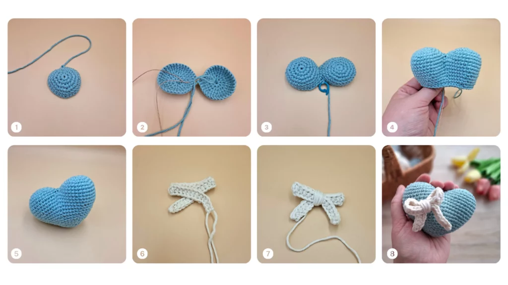 Serce na szydełku krok po kroku
